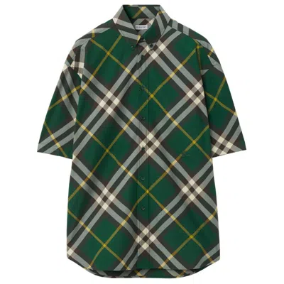 Burberry Shirts In Green/neutrals