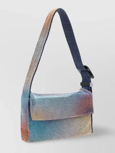 Benedetta Bruzziches Crystal-embellished Holographic Shoulder Bag In Purple