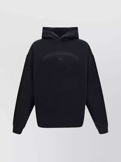 Dolce & Gabbana Logo-print Cotton Hoodie In Black