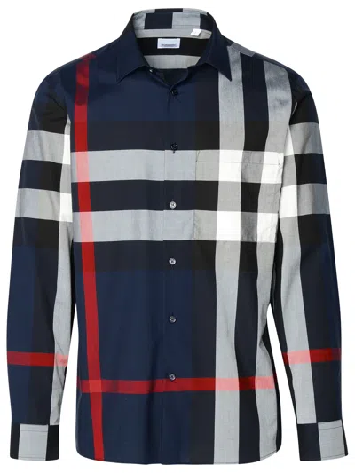 Burberry Navy Cotton Shirt In Blue