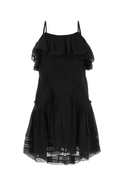 Isabel Marant Étoile Isabel Marant Etoile Woman Black Cotton Moly Mini Dress