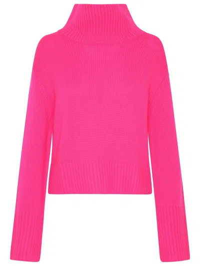 Lisa Yang Fuchsia Cashmere Fleur Turtleneck Sweater In Pink