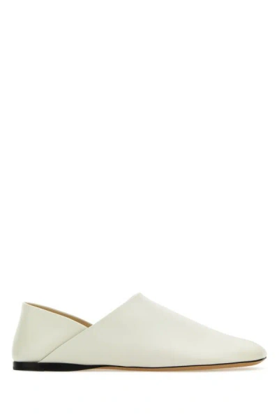 Loewe Woman White Leather Toy Loafers