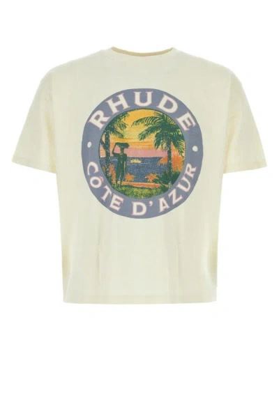 Rhude Man Sand Cotton Lago T-shirt In Brown