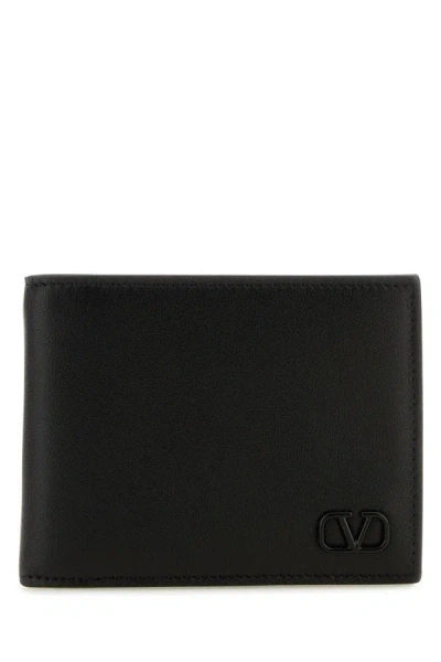 Valentino Garavani Man Black Leather Vlogo Wallet