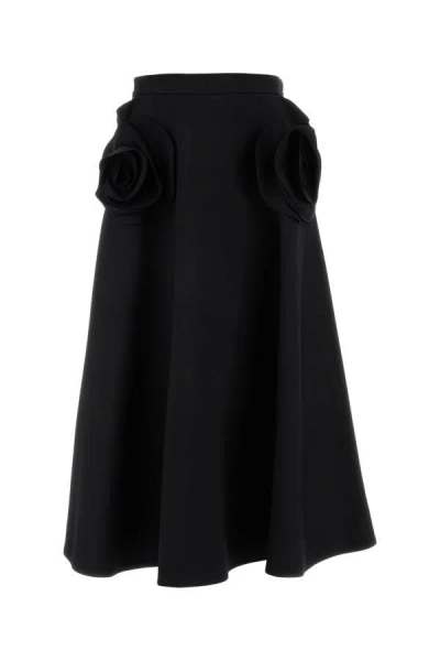 Valentino Garavani Woman Black Wool Blend Skirt