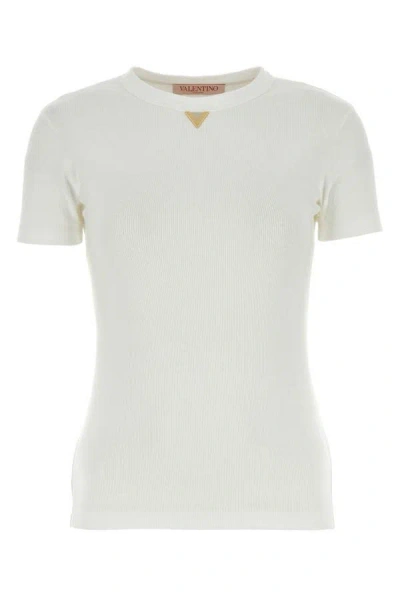 Valentino Garavani Woman White Cotton T-shirt
