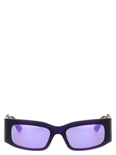 Balenciaga Eyewear Paper Rectangle Frame Sunglasses In Purple