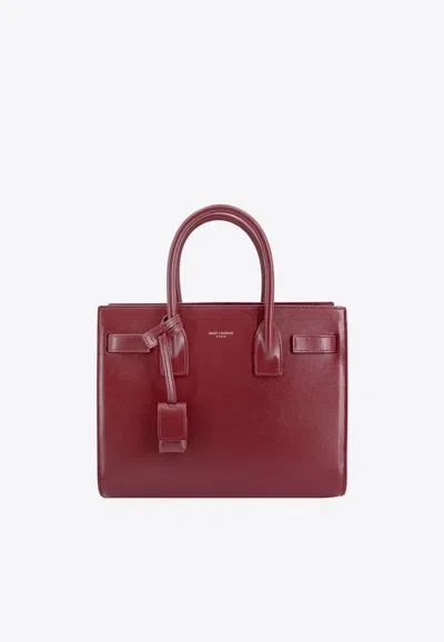 Saint Laurent Women's Sac De Jour Baby Top Handle Bag In Smooth Leather In Red