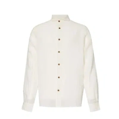 Marane Mens White El Pacifico Relaxed-fit Linen Shirt