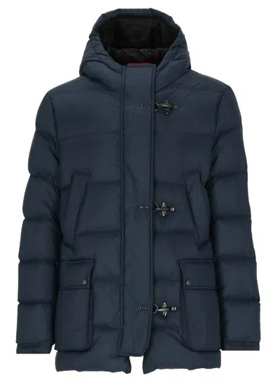 Fay Quilted Down Jacket In Blue