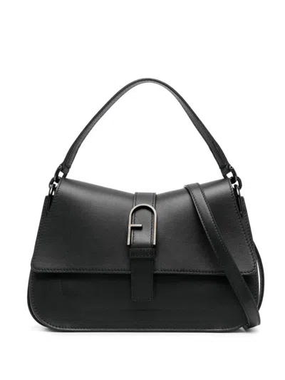 Furla Flow Medium Top Handle Bags In Black