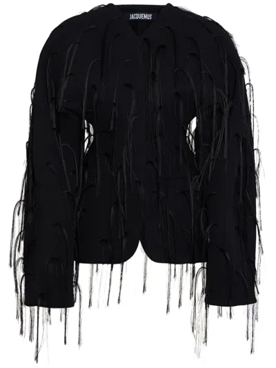 Jacquemus Oval Jacket Clothing In Black