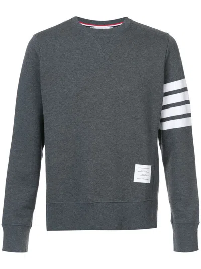 Thom Browne Classic 4-bar Crewneck Sweatshirt Clothing In Grey