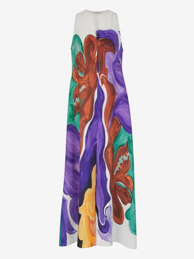 Dorothee Schumacher Fantasy Motif Midi Dress In Multicolor