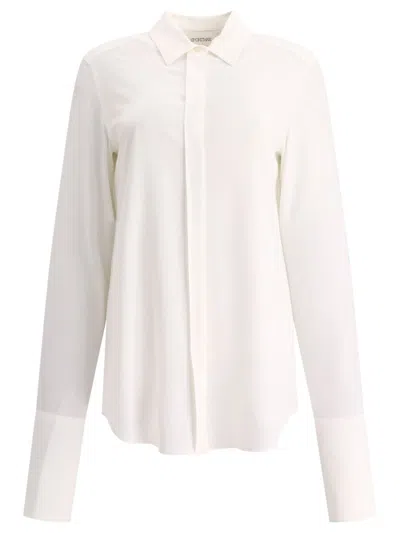 Sportmax "yen" Silk Blend Shirt In White