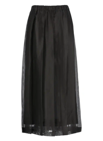 Fabiana Filippi Long Pleated Skirt Skirts Black