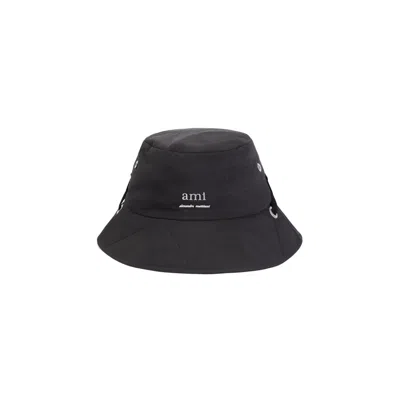 Ami Alexandre Mattiussi Ami Bob Drawstring Bucket Hat In Black