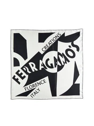 Ferragamo Salvatore  Logo Printed Foulard In Multi