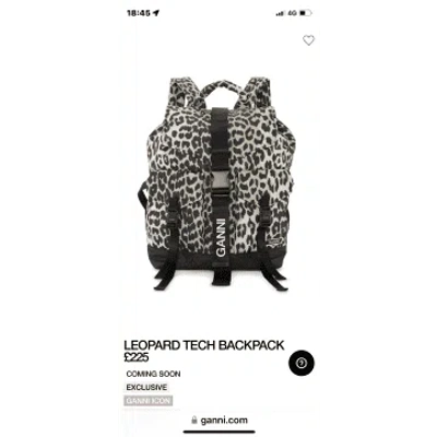 Ganni Recycled Tech Backpack Print In Animal Print