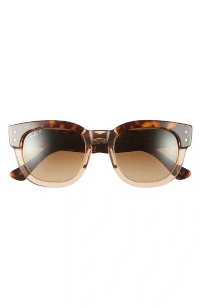 Ray Ban Mega Hawkeye Sunglasses Havana On Transparent Brown Frame Brown Lenses Polarized 53-21