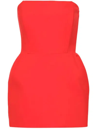 Magda Butrym Strapless Babydoll Mini Dress In Red