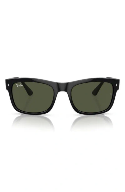 Ray Ban Ray-ban Square Sunglasses, 56mm In Black/green Solid
