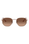 Ray Ban Geometric-frame Sunglasses In Braun