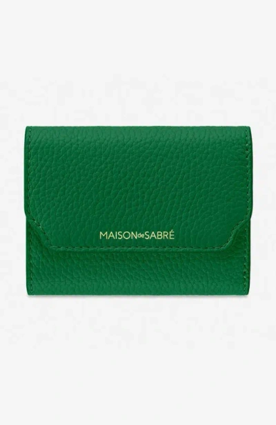 Maison De Sabre Women's Leather Trifold Wallet In Emerald Lily