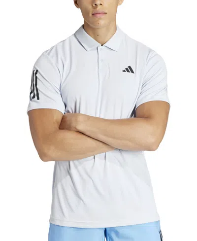 Adidas Originals Men's 3-stripes Short Sleeve Performance Club Tennis Polo Shirt In Halo Blue