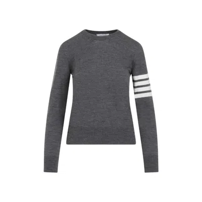 Thom Browne Relaxed Fit Wool Sweater In Grey