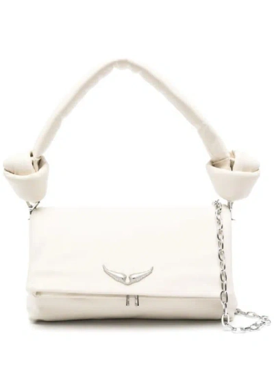 Zadig & Voltaire Rocky Eternal Leather Shoulder Bag In White