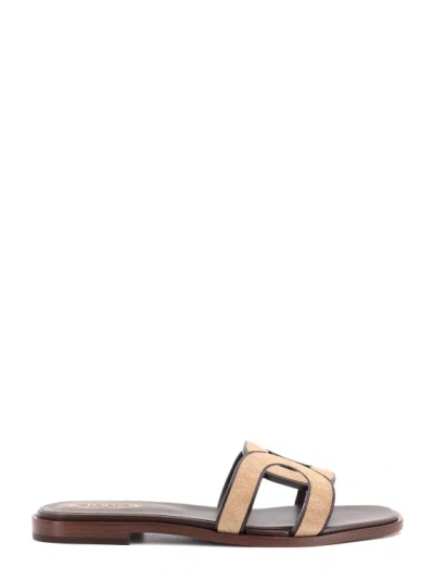 Tod's Sandals In Suede In Brown