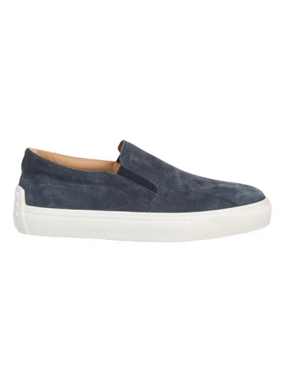 Tod's Suede Slip-on Loafers In Blue