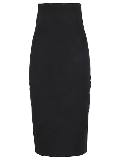 Victoria Beckham Black Fitted Midi Skirt