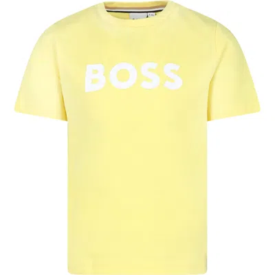 Hugo Boss Boss Teen Boys Yellow Cotton T-shirt