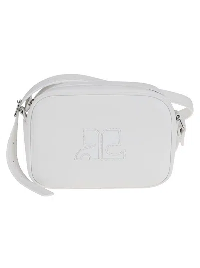 Courrèges Reedition Leather Camera Bag In White