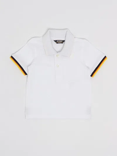 K-way Babies' Vincent Cotton Polo Shirt In Bianco