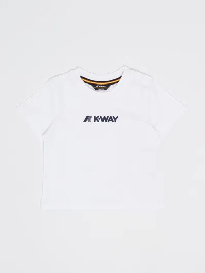 K-way Babies' Pete Logo-print T-shirt In Bianco