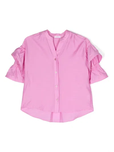 Miss Grant Kids' Ruffled Textured Shirt In Pink