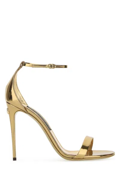 Dolce & Gabbana Keira Metallic Sandals In 89869