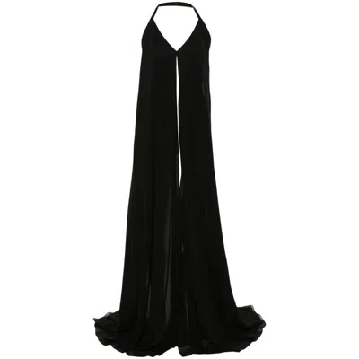 Ann Demeulemeester Riva X-long Silk Top In Black