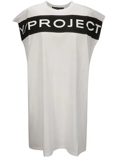 Y/project Dress With Print In White