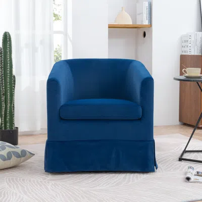 Simplie Fun 27.36" Wide Swivel Chair In Blue