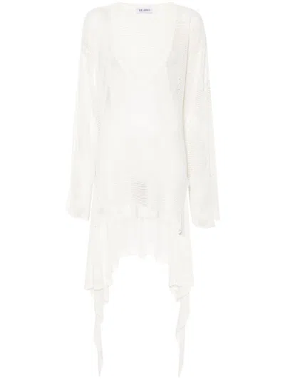 Attico Open-knit Mini Dress In White