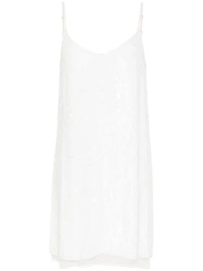 P.a.r.o.s.h Gabriel Sequinned Mini Dress In Bianco