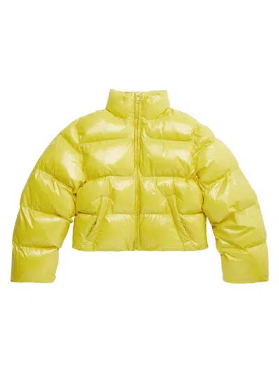 Balenciaga Shrunk Puffer Jacket In Yellow