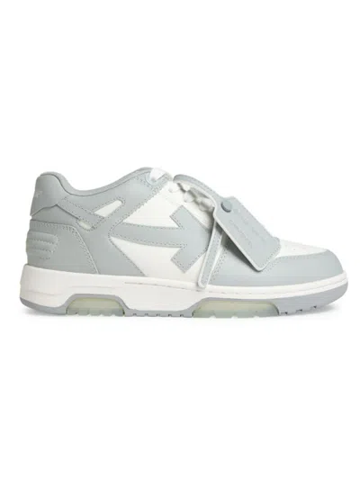 Off-white Out Of Office Leather Sneakers In Grey White