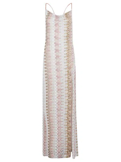 Missoni Wave-pattern Maxi Dress In Pink