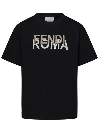 Fendi Kids T-shirt In Black